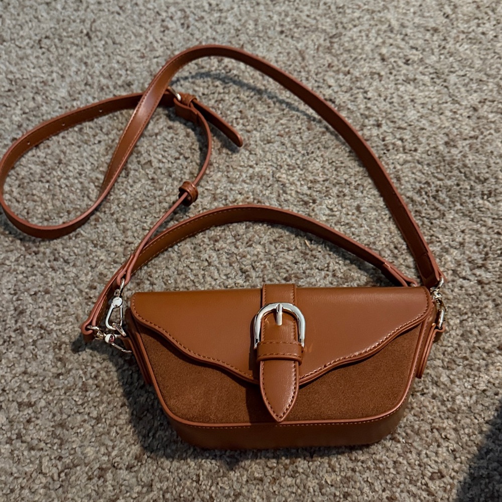 NWOT Anthropologie Leather Crossbody (top handle) Bag